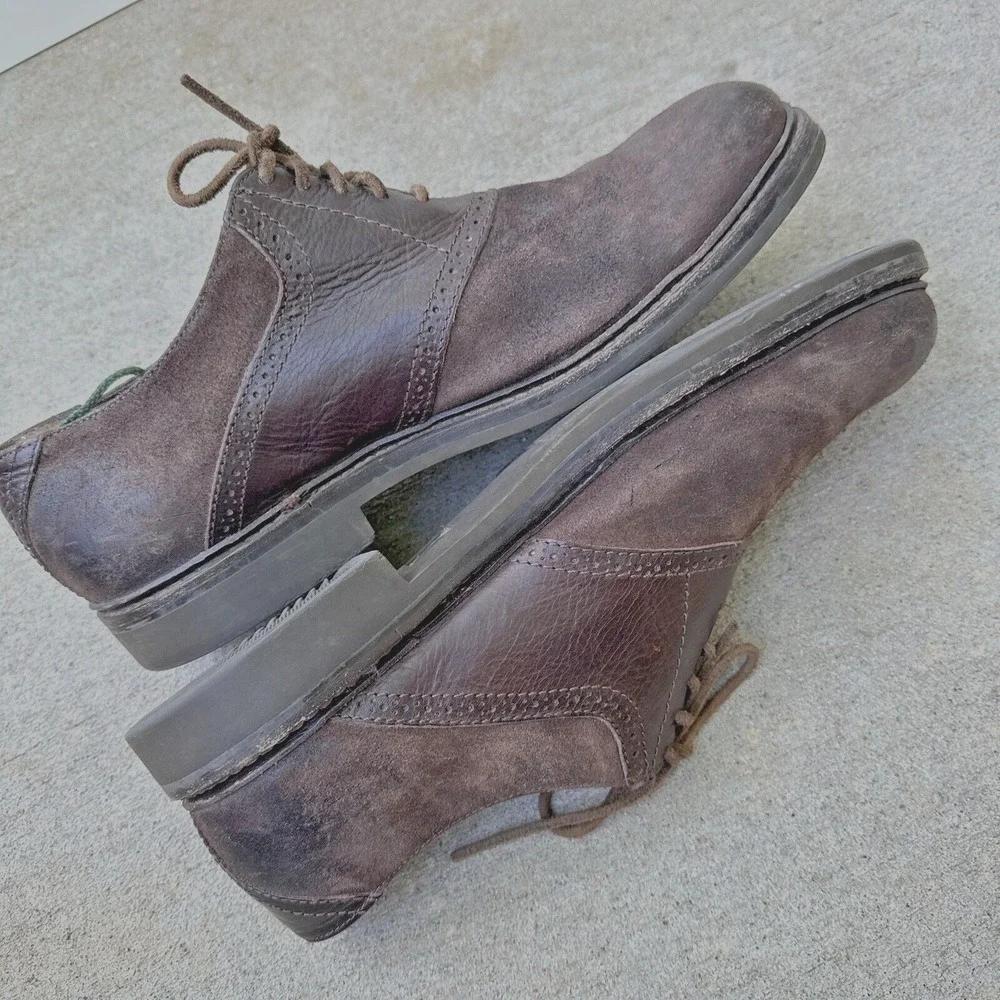 Frye Saddle Oxford Shoes Brown Suede Leather 84100 Casual Lace Up Mens Size 13D